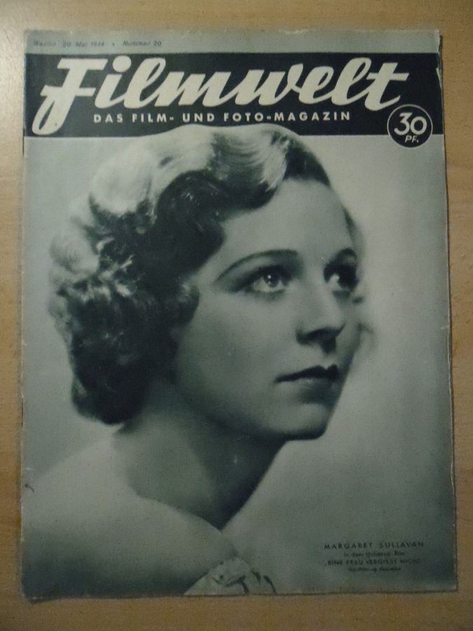 FILMWELT magazine side cover Issue 20 20 May 1934