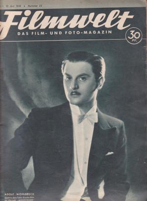 FILMWELT magazine side cover Issue 23 10 June 1934
