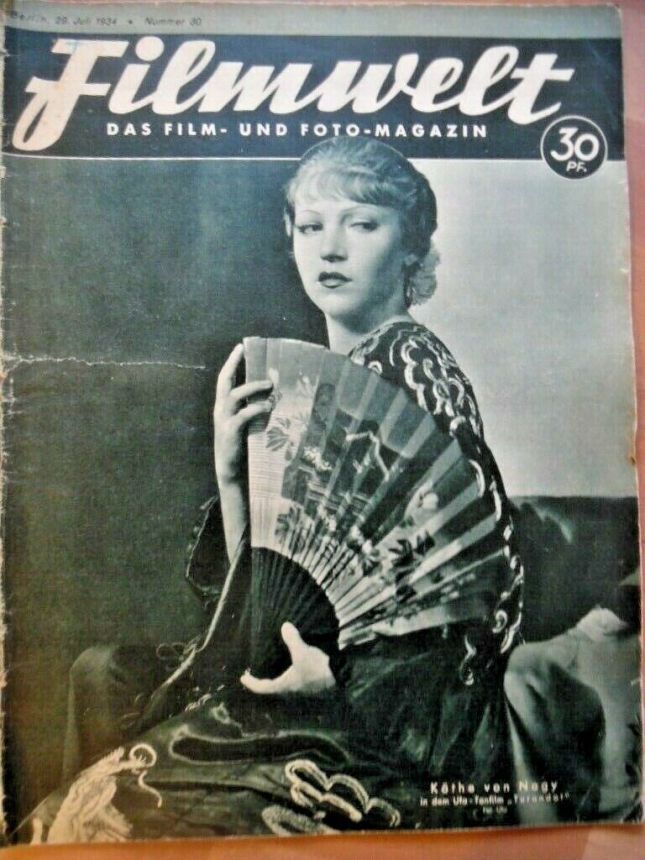 FILMWELT magazine side cover Issue 30 29 July 1934
