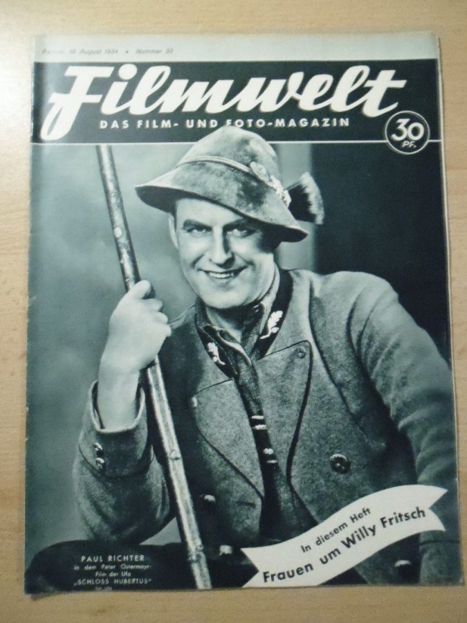 FILMWELT magazine side cover Issue 33 19 August 1934
