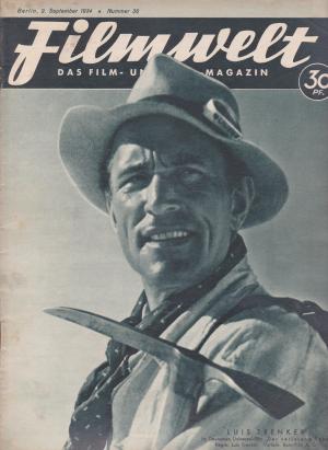 FILMWELT magazine side cover Issue 36 9 September 1934