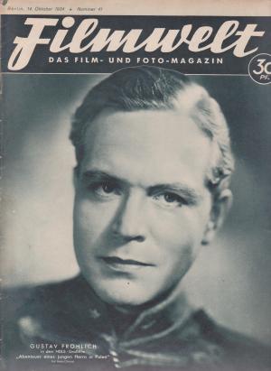 FILMWELT magazine side cover Issue 41 14 October 1934