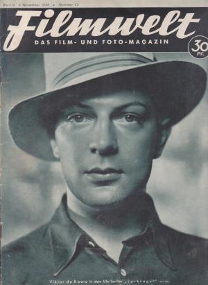 FILMWELT magazine side cover Issue 44 4 November 1934