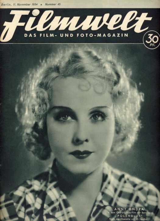 FILMWELT magazine side cover Issue 45 11 November 1934