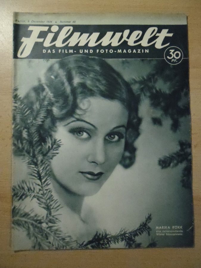 FILMWELT magazine side cover Issue 49 9 December 1934