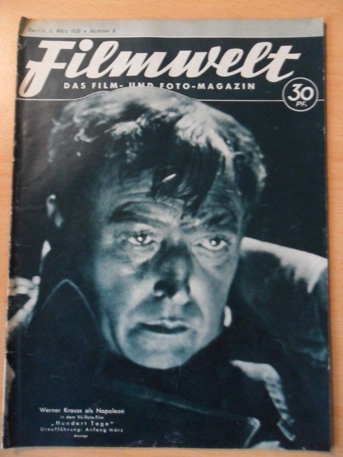 FILMWELT magazine side cover Issue 9 2 March 1935