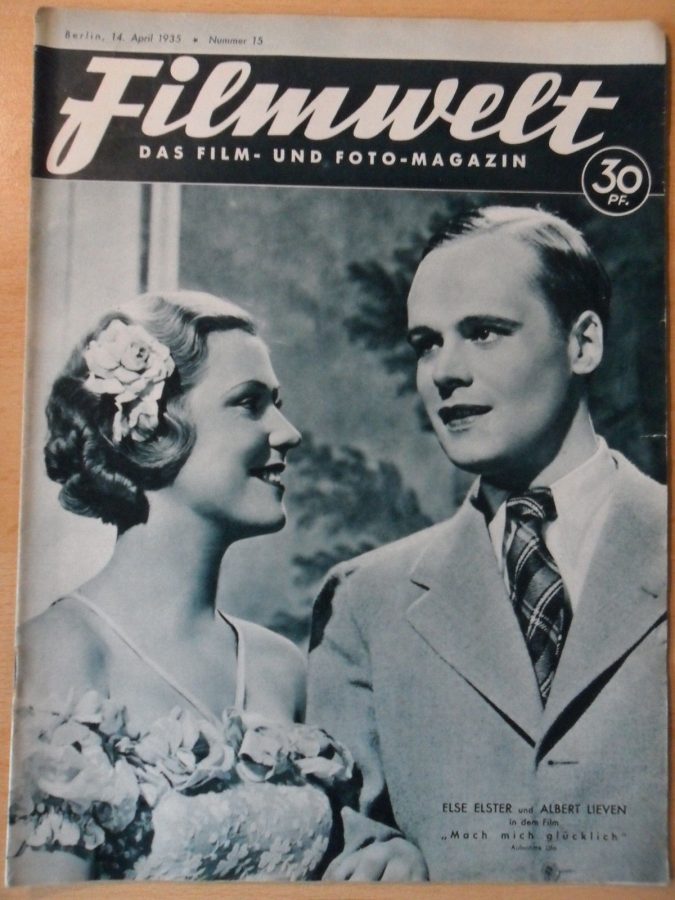 FILMWELT magazine side cover Issue 15 14 April 1935