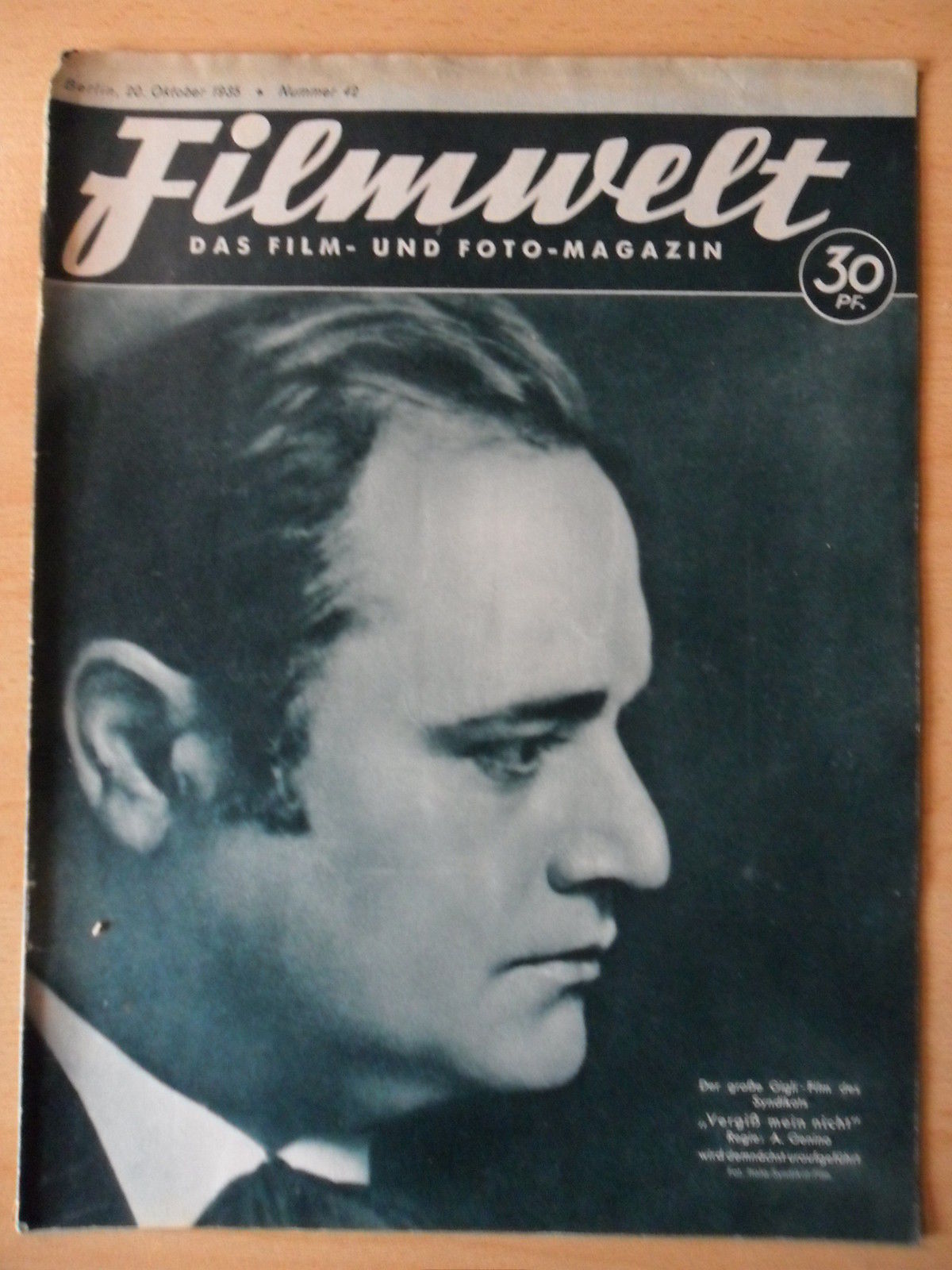 FILMWELT magazine side cover Issue 42 20 October 1935