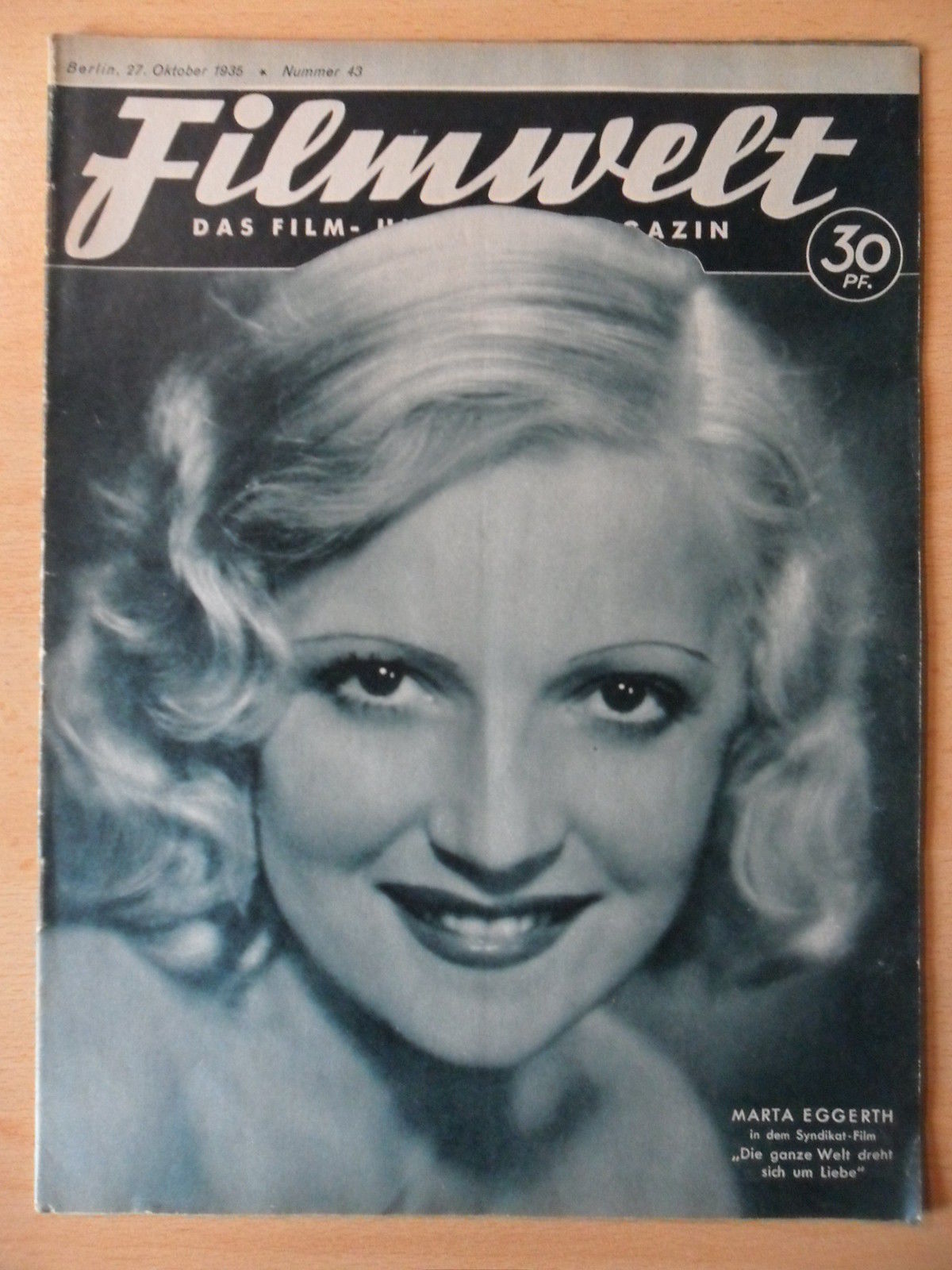 FILMWELT magazine side cover Issue 43 27 October 1935