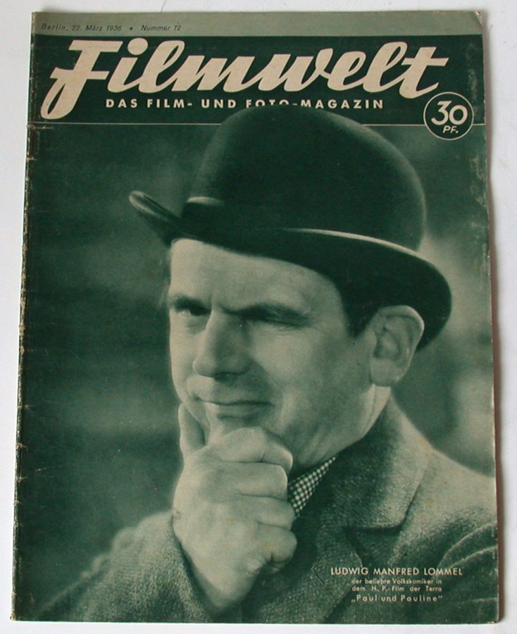 FILMWELT magazine side cover Issue 12 22 March 1936