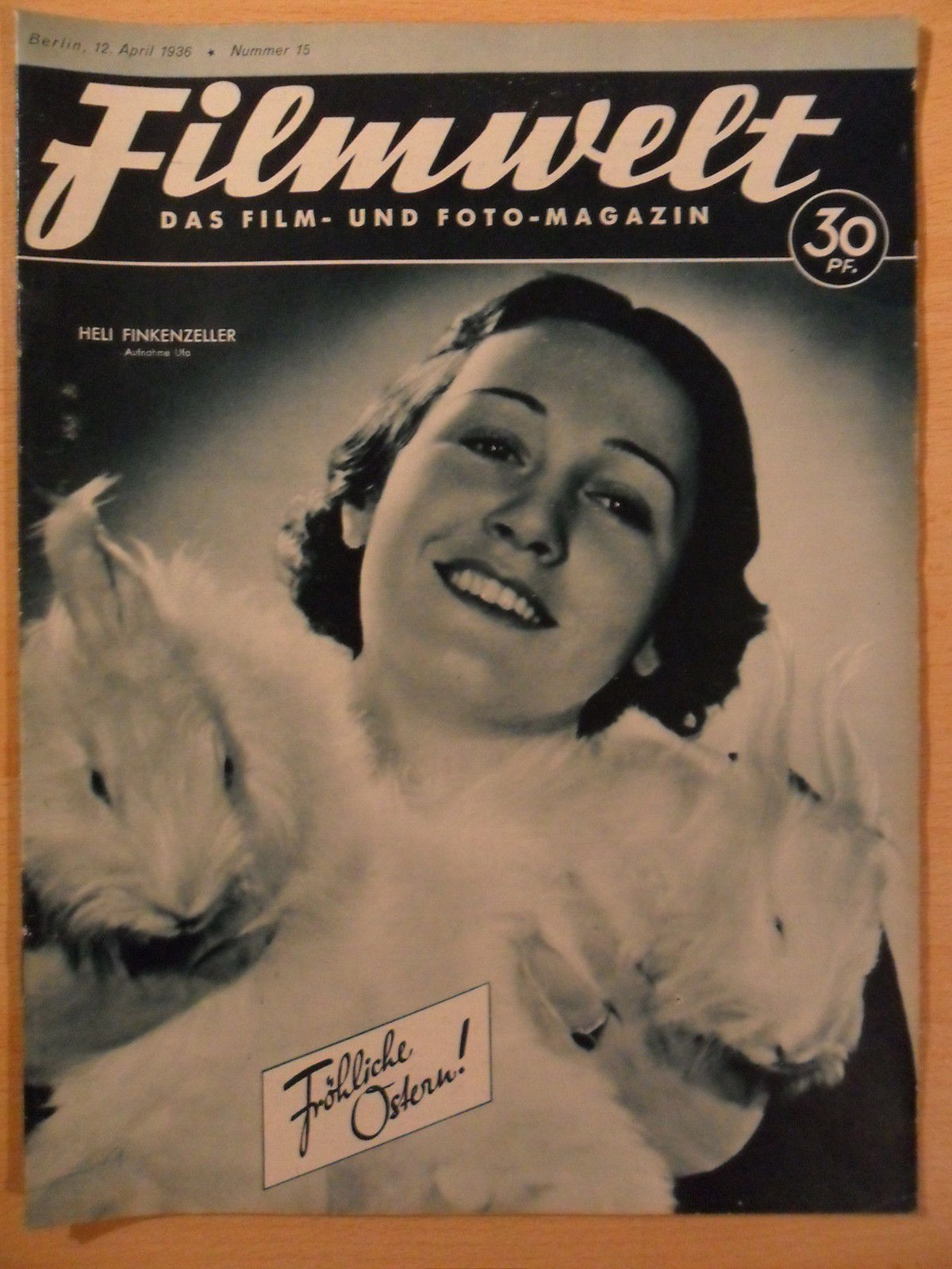 FILMWELT magazine side cover Issue 15 12 April 1936