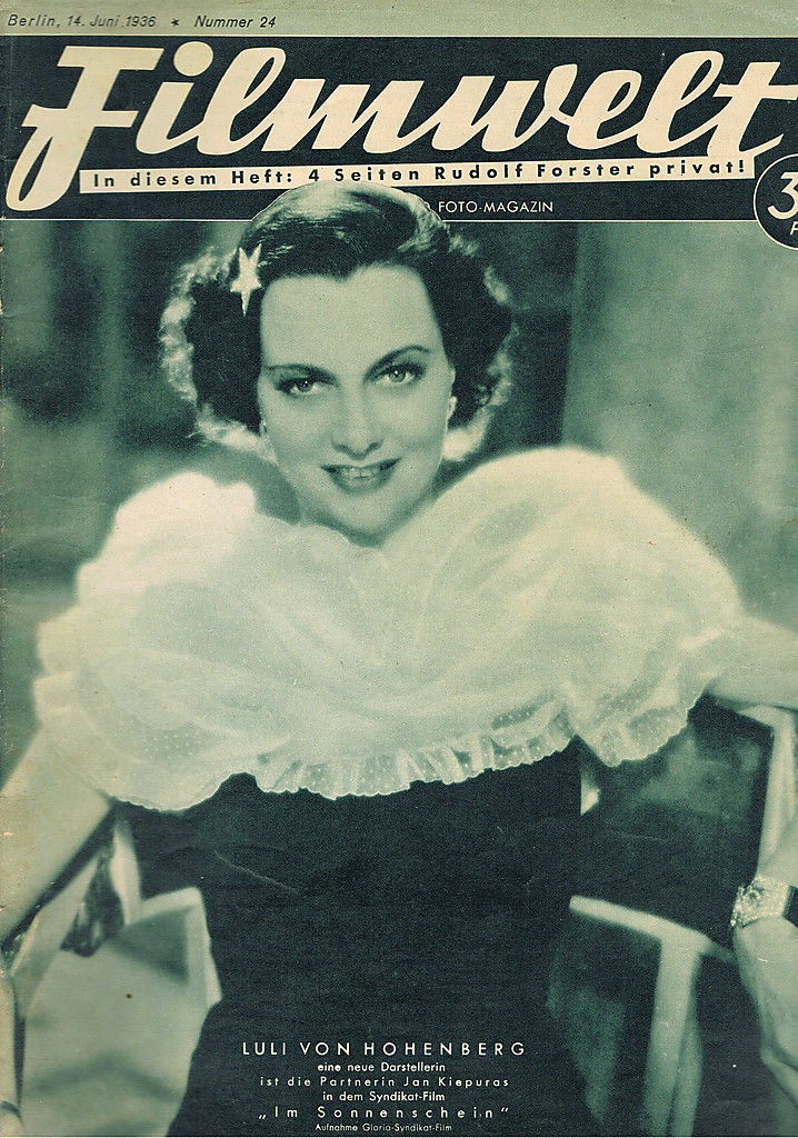 FILMWELT magazine side cover Issue 24 14 June 1936