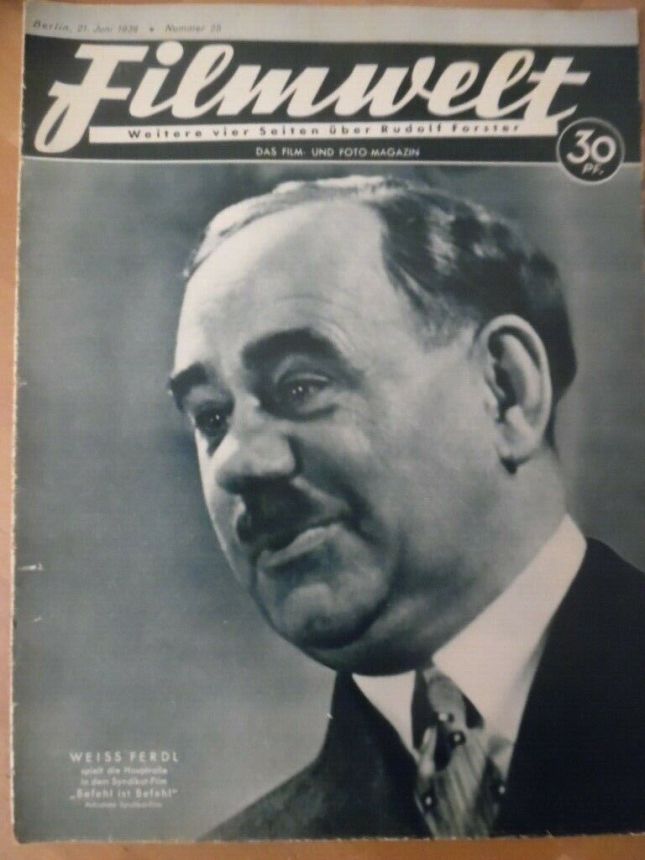 FILMWELT magazine side cover Issue 25 21 June 1936