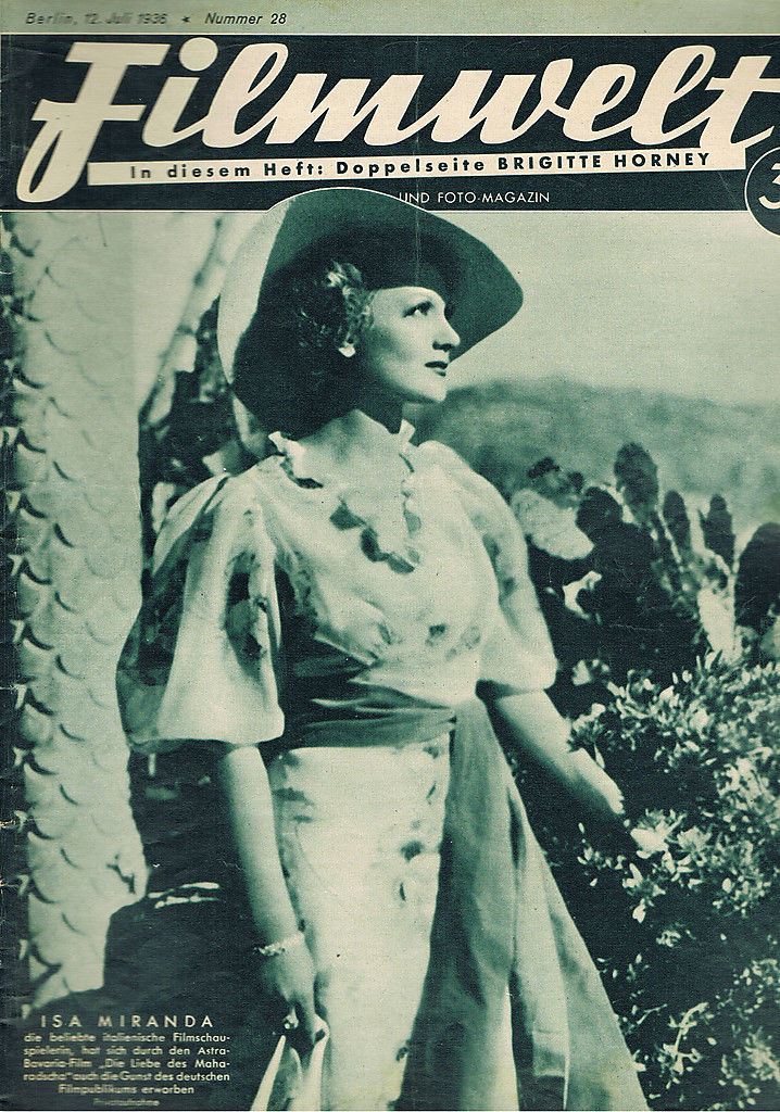 FILMWELT magazine side cover Issue 28 12 July 1936