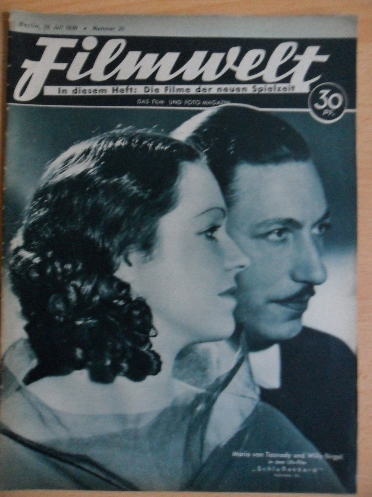 FILMWELT magazine side cover Issue 30 26 July 1936