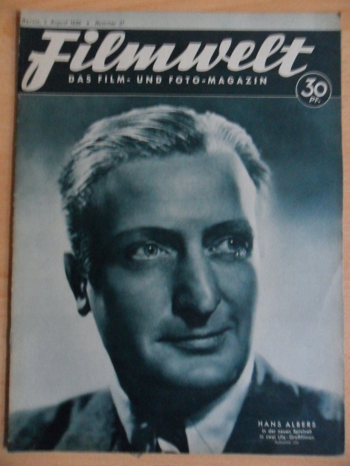 FILMWELT magazine side cover Issue 31 2 August 1936
