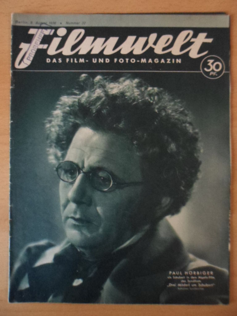 FILMWELT magazine side cover Issue 32 9 August 1936