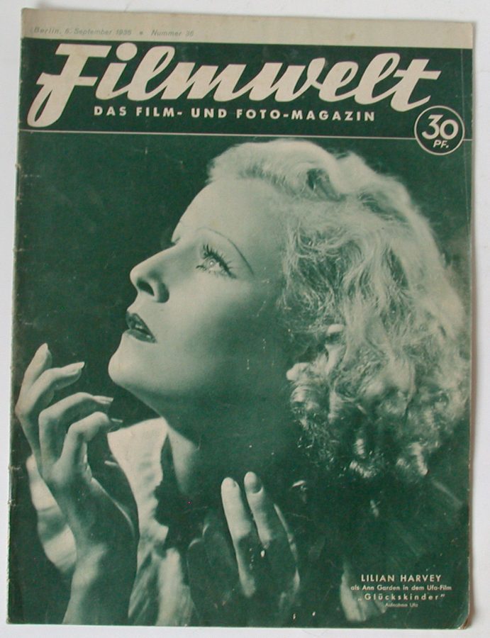 FILMWELT magazine side cover Issue 36 6 September 1936