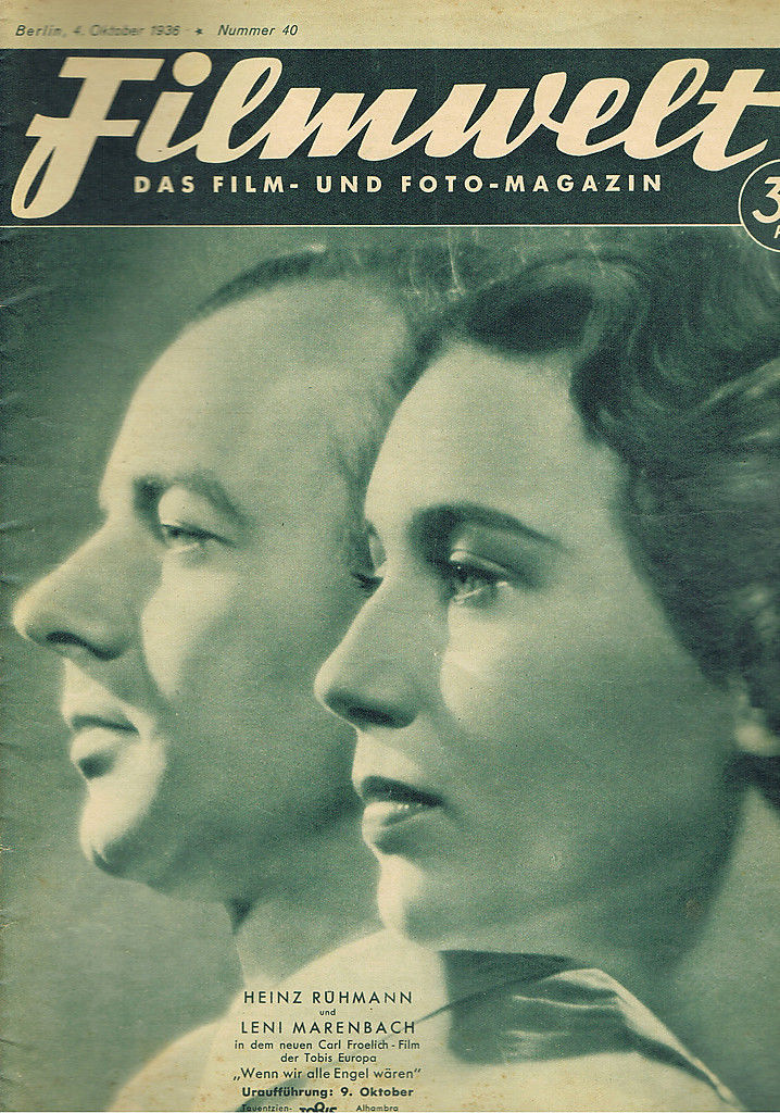 FILMWELT magazine side cover Issue 40 4 October 1936