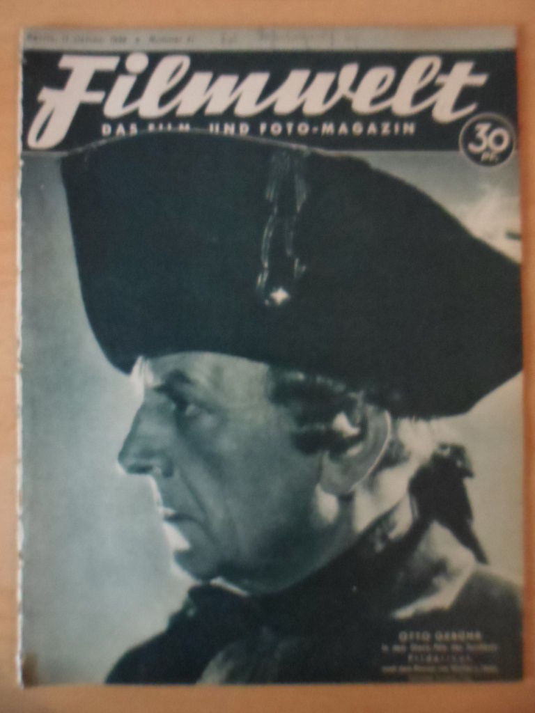 FILMWELT magazine side cover Issue 41 11 October 1936