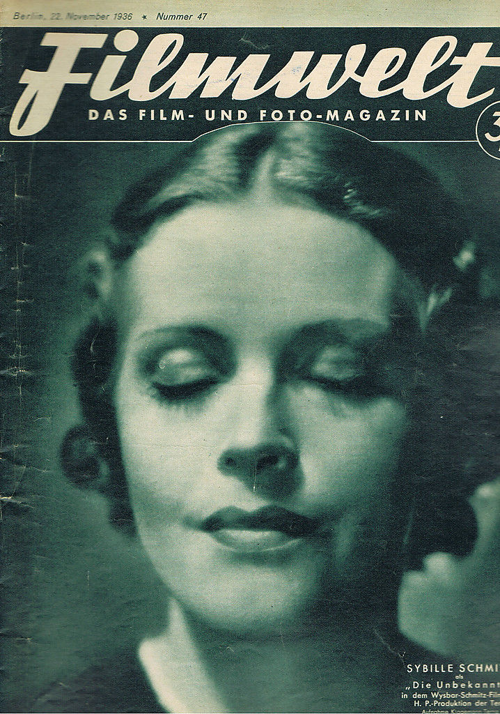 FILMWELT magazine side cover Issue 47 22 November 1936