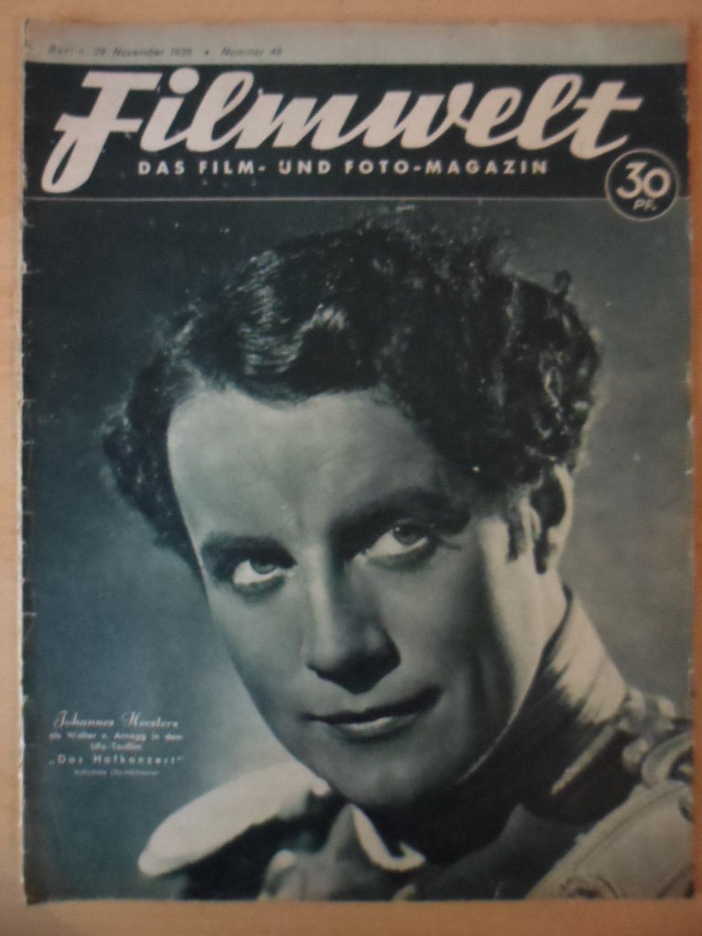 FILMWELT magazine side cover Issue 48 29 November 1936