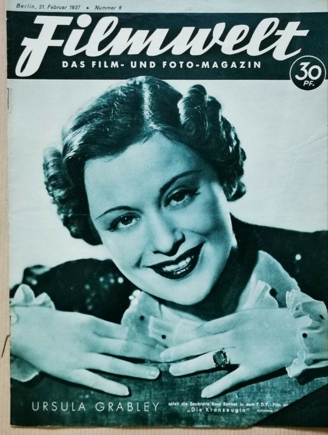 FILMWELT magazine side cover Issue 8 21 February 1937