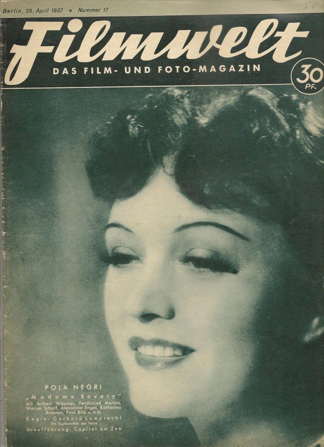FILMWELT magazine side cover Issue 17 25 April 1937