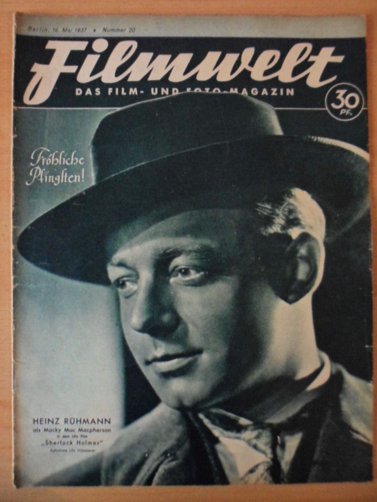 FILMWELT magazine side cover Issue 20 16 May 1937
