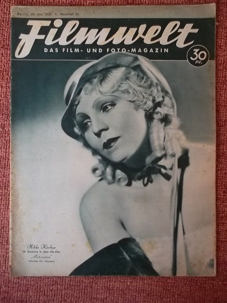 FILMWELT magazine side cover Issue 25 20 June 1937