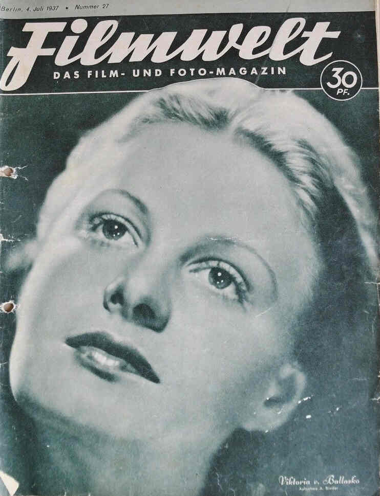 FILMWELT magazine side cover Issue 27 4 July 1937