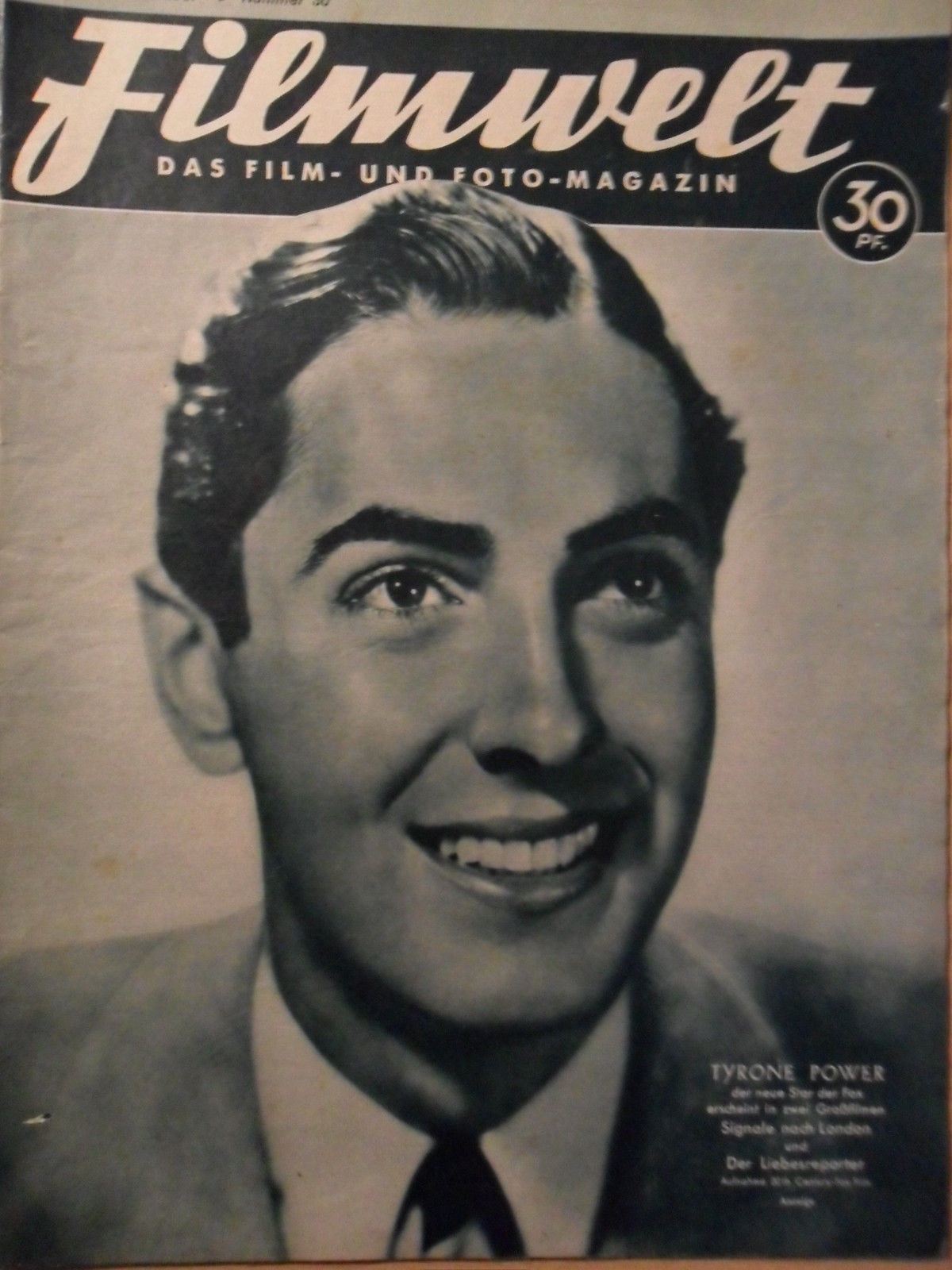 FILMWELT magazine side cover Issue 30 25 July 1937