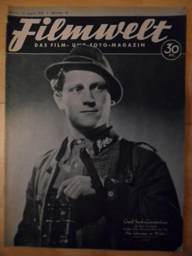 FILMWELT magazine side cover Issue 34 22 August 1937