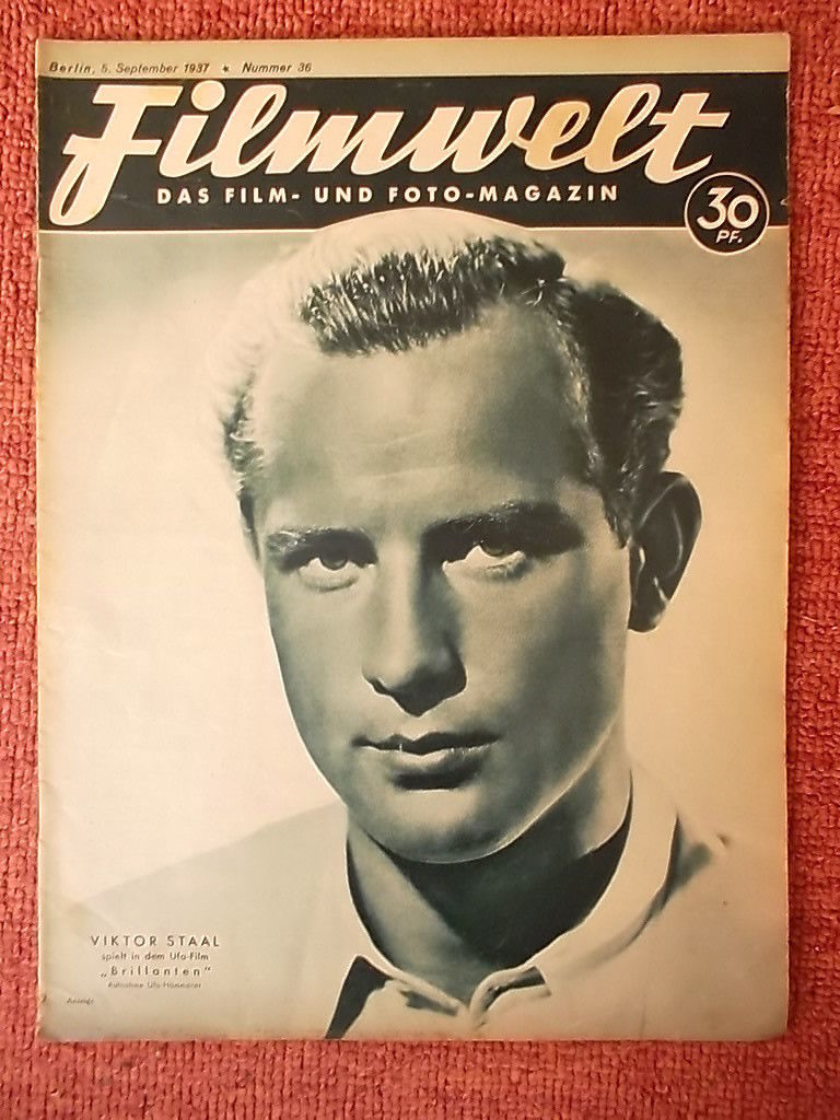 FILMWELT magazine side cover Issue 36 5 September 1937
