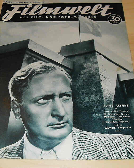 FILMWELT magazine side cover Issue 42 17 October 1937