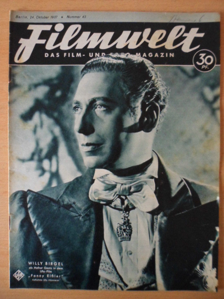 FILMWELT magazine side cover Issue 43 24 October 1937