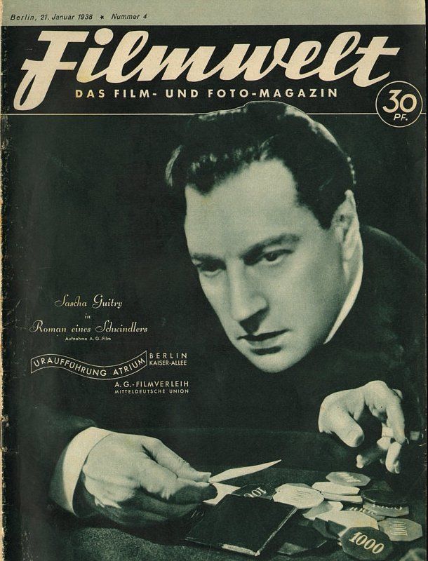 FILMWELT magazine side cover Issue 4 21 January 1938