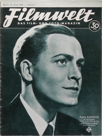 FILMWELT magazine side cover Issue 5 28 January 1938