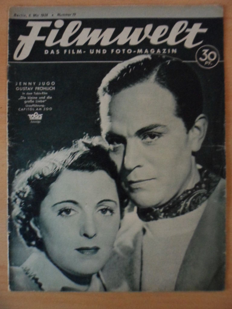 FILMWELT magazine side cover Issue 19 6 May 1938