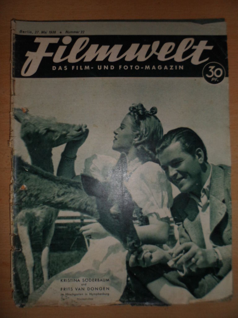 FILMWELT magazine side cover Issue 22 27 May 1938