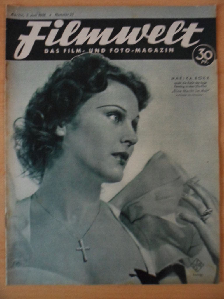 FILMWELT magazine side cover Issue 23 3 June 1938