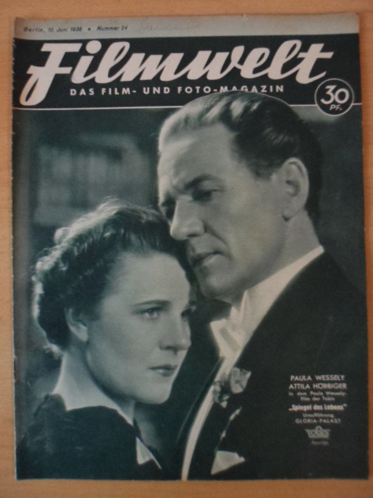FILMWELT magazine side cover Issue 24 10 June 1938