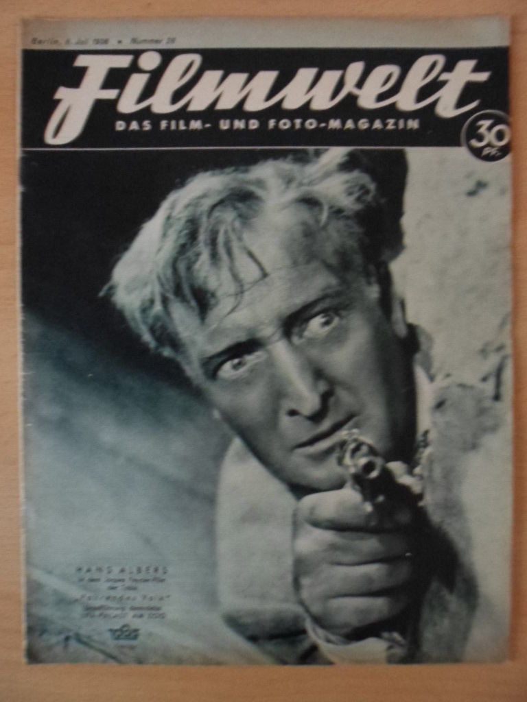 FILMWELT magazine side cover Issue 28 8 July 1938