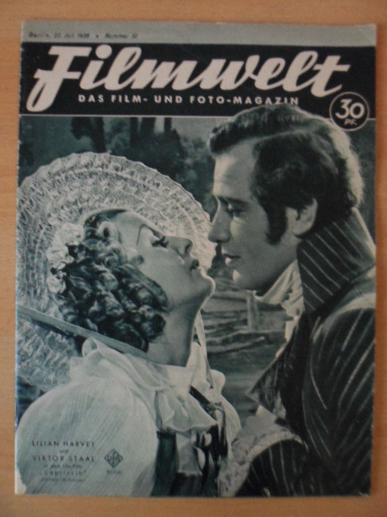 FILMWELT magazine side cover Issue 30 22 July 1938