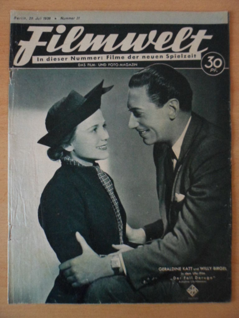FILMWELT magazine side cover Issue 31 29 July 1938