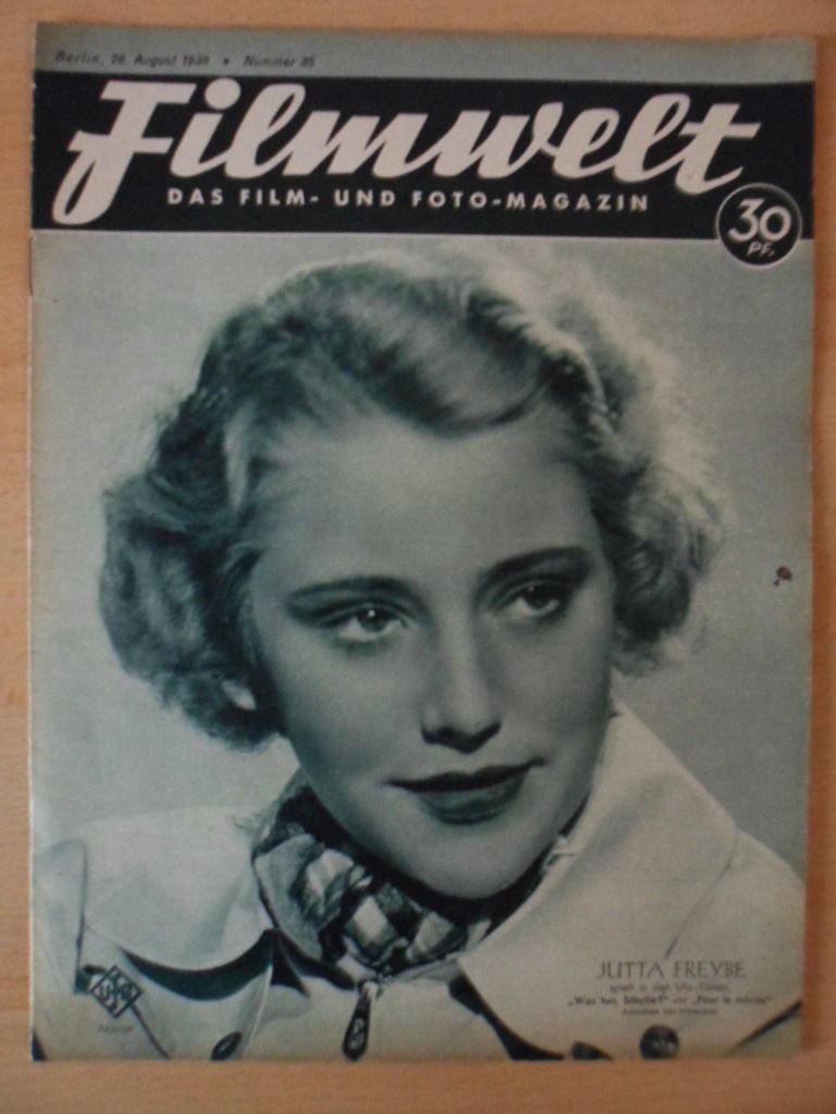 FILMWELT magazine side cover Issue 35 26 August 1938