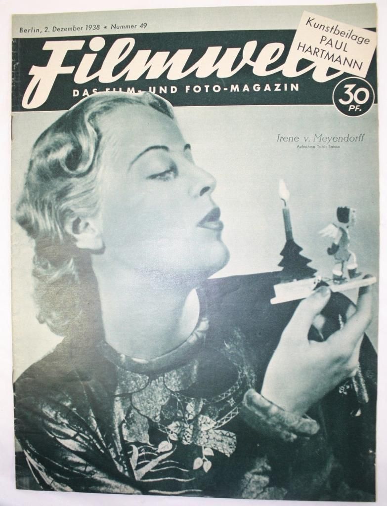 FILMWELT magazine side cover Issue 49 2 December 1938
