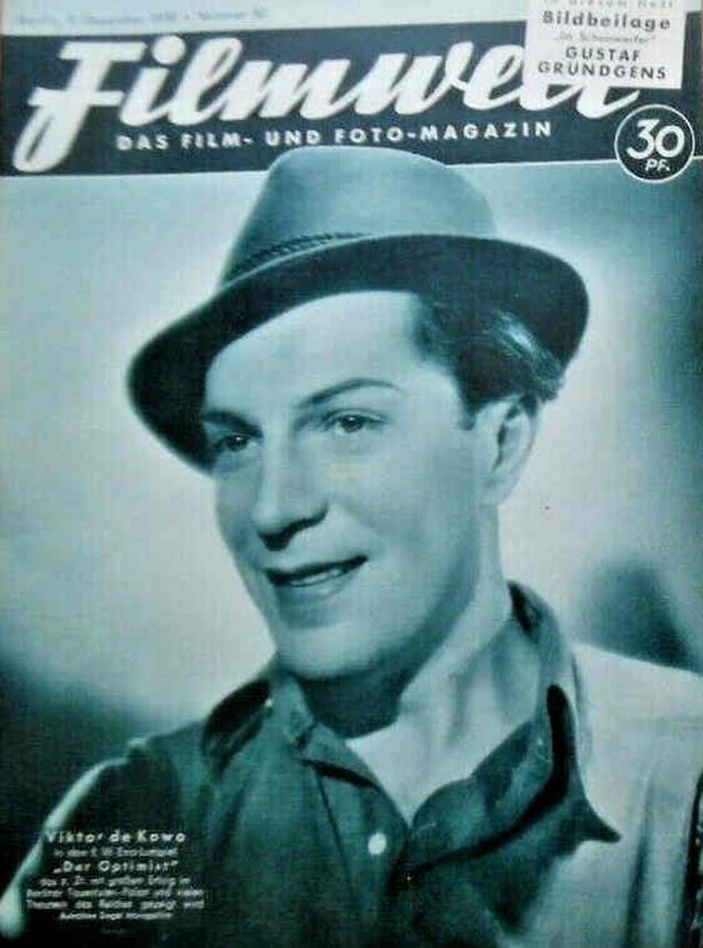 FILMWELT magazine side cover Issue 50 9 December 1938