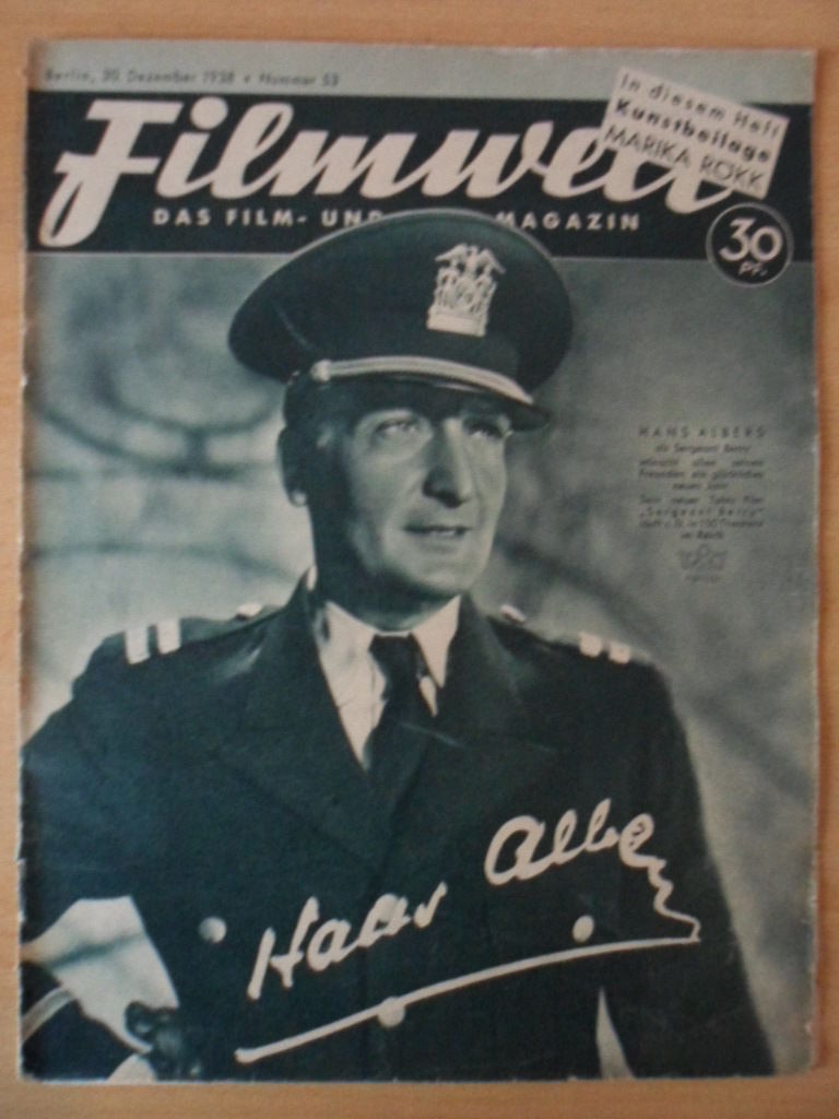 FILMWELT magazine side cover Issue 53 30 December 1938