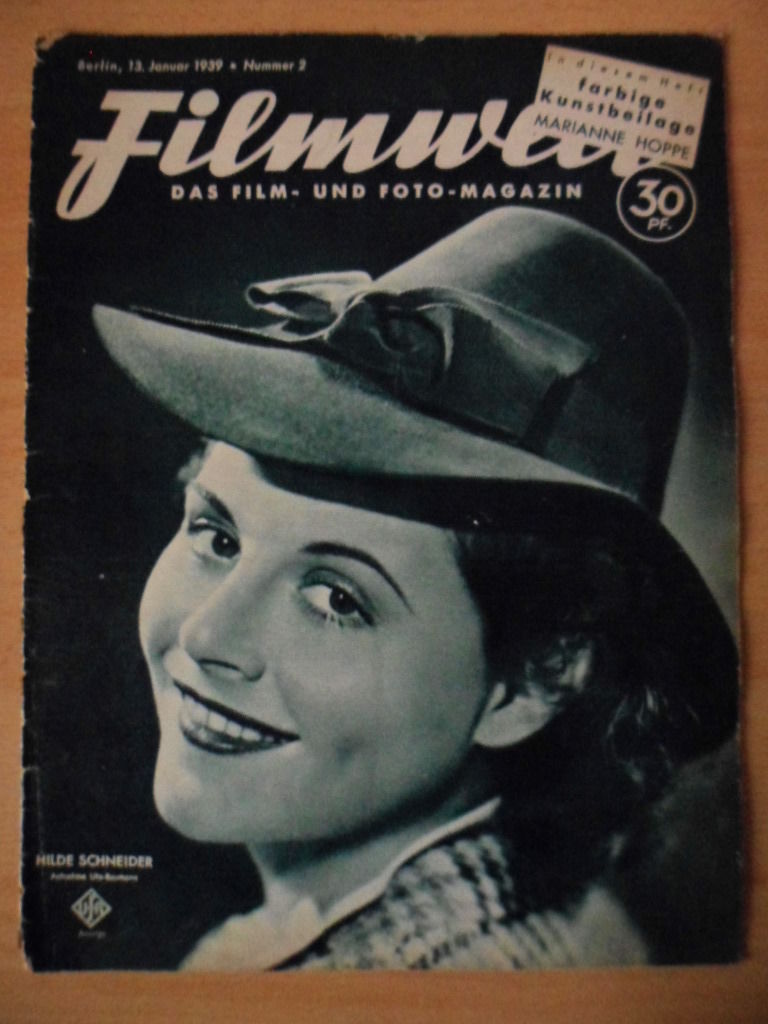 FILMWELT magazine side cover Issue 2 13 January 1939